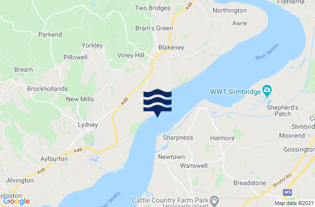 Mapa da tábua de marés em Wellhouse Rock, United Kingdom