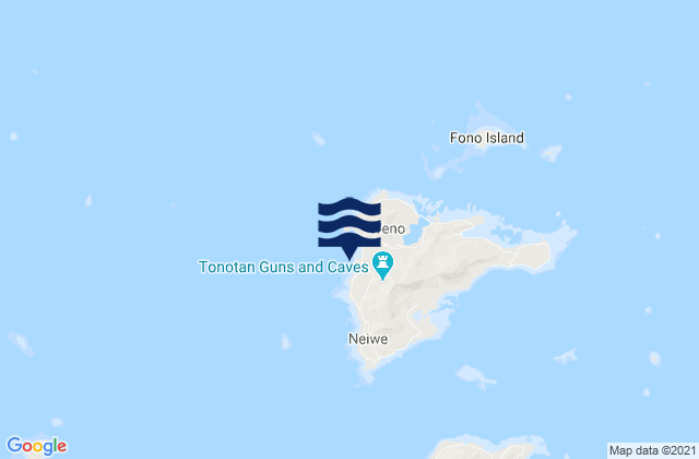 Mapa da tábua de marés em Weno, Micronesia