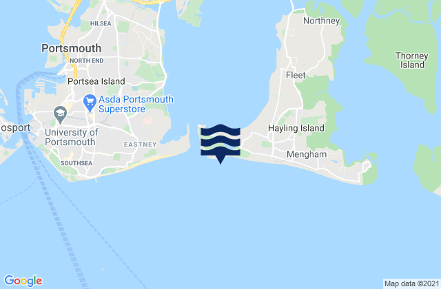 Mapa da tábua de marés em West Beach, United Kingdom