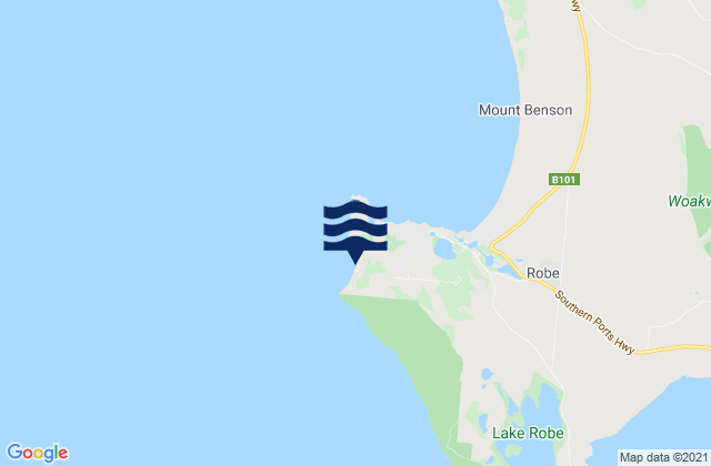 Mapa da tábua de marés em West Beach, Australia