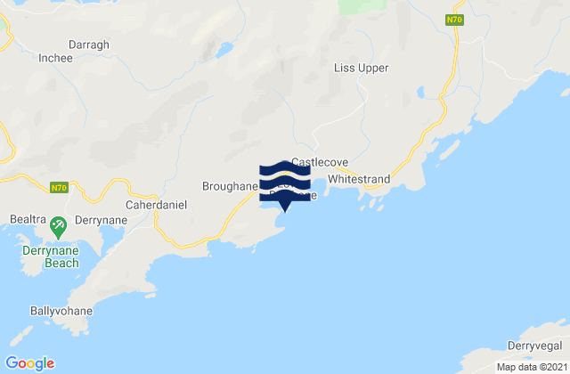 Mapa da tábua de marés em West Cove, Ireland
