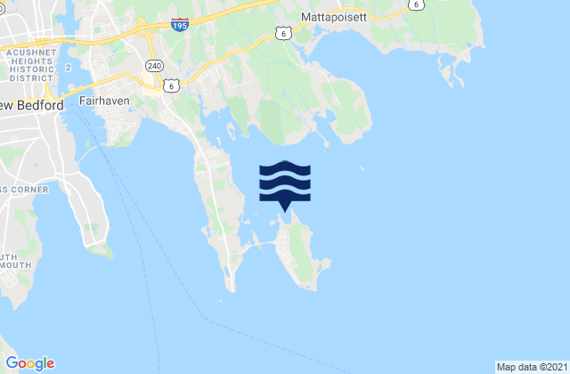 Mapa da tábua de marés em West Island (west side), United States