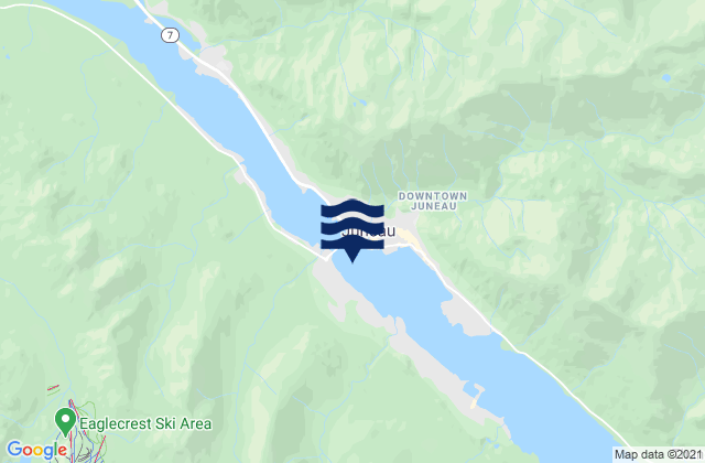 Mapa da tábua de marés em West Juneau NE of, United States