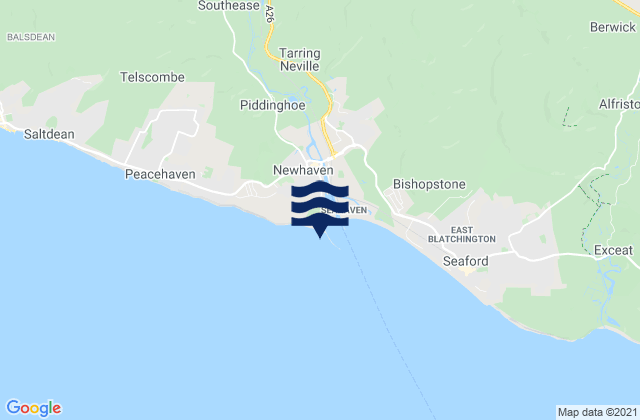 Mapa da tábua de marés em West Quay Beach, United Kingdom