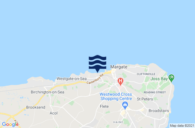 Mapa da tábua de marés em Westbrook Bay, United Kingdom