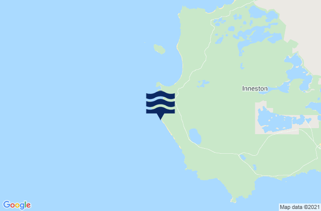 Mapa da tábua de marés em Westcape Beach, Australia