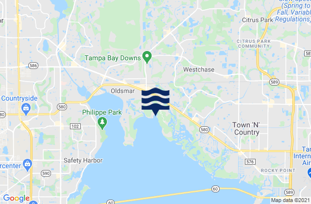 Mapa da tábua de marés em Westchase, United States