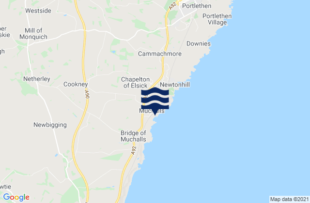 Mapa da tábua de marés em Westhill, United Kingdom