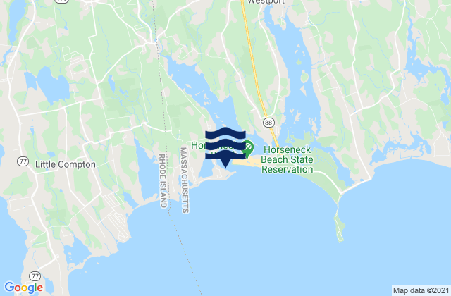 Mapa da tábua de marés em Westport Harbor Entrance, United States