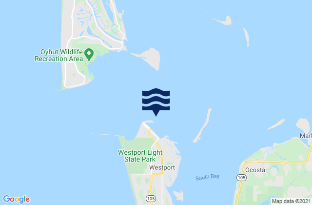 Mapa da tábua de marés em Westport channel 0.4 mile NE of, United States