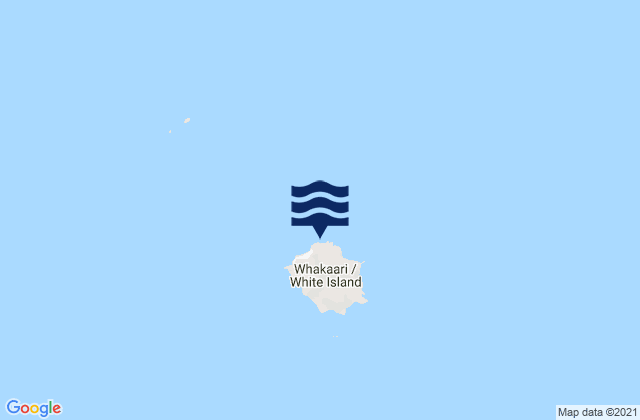 Mapa da tábua de marés em Whakaari (White Island), New Zealand