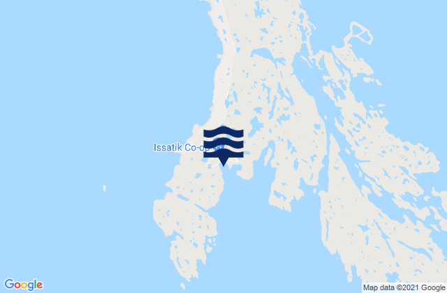 Mapa da tábua de marés em Whale Cove, Canada