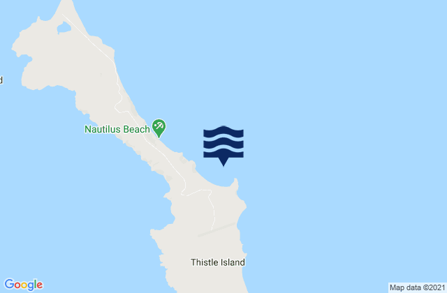 Mapa da tábua de marés em Whalers Bay, Australia