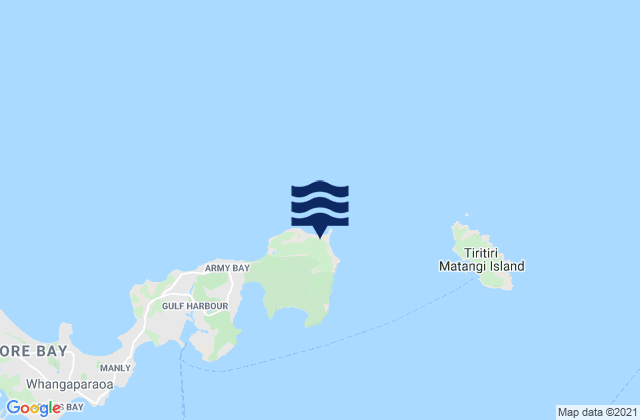 Mapa da tábua de marés em Whangaparaoa Head, New Zealand