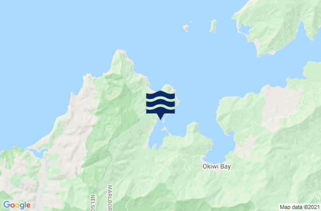 Mapa da tábua de marés em Whangarae Bay, New Zealand