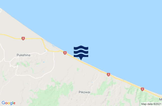 Mapa da tábua de marés em Whangaroa Bay, New Zealand