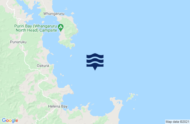 Mapa da tábua de marés em Whangaruru Bay, New Zealand