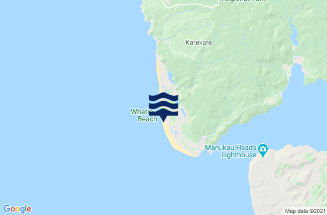 Mapa da tábua de marés em Whatipu Beach, New Zealand