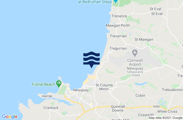 Mapa da tábua de marés em Whipsiderry Beach, United Kingdom