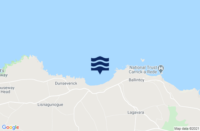 Mapa da tábua de marés em White Park Bay, United Kingdom