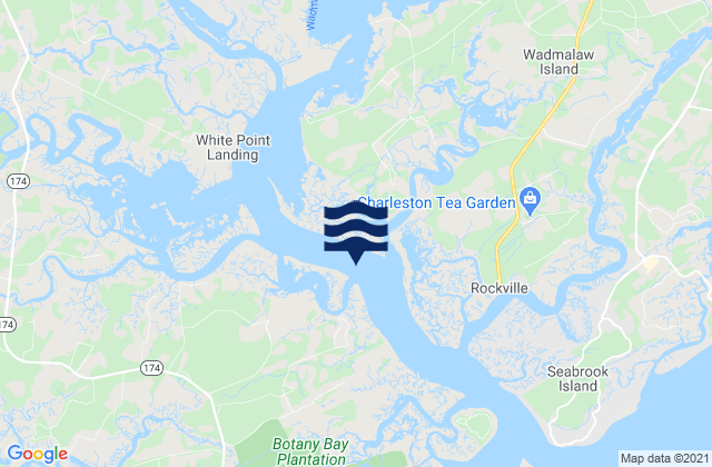 Mapa da tábua de marés em White Point south of Dawho River, United States