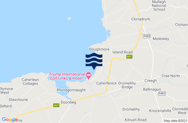 Mapa da tábua de marés em White Strand, Ireland