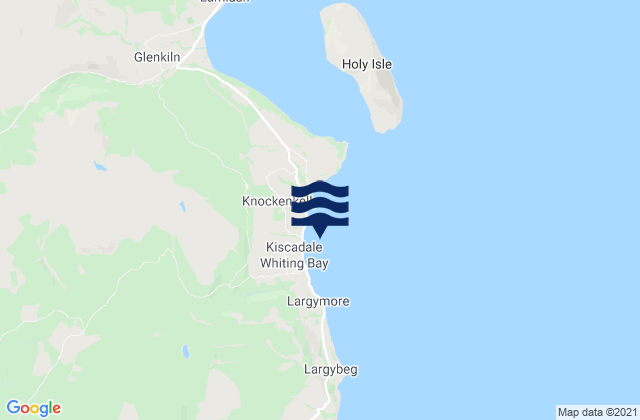 Mapa da tábua de marés em Whiting Bay Beach, United Kingdom