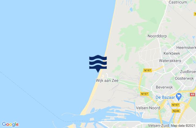 Mapa da tábua de marés em Wijk Aan Zee/Noordpier, Netherlands