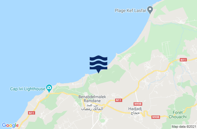 Mapa da tábua de marés em Wilaya de Mostaganem, Algeria