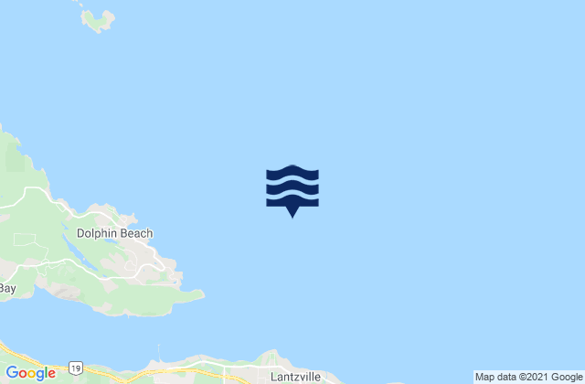 Mapa da tábua de marés em Winchelsea Islands, Canada