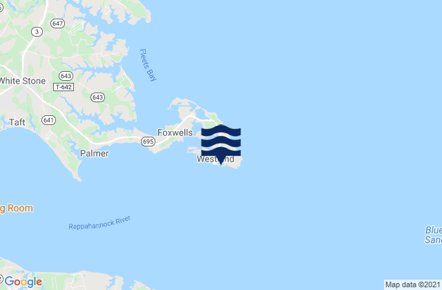 Mapa da tábua de marés em Windmill Point, United States