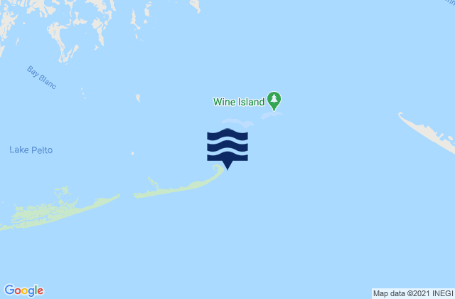 Mapa da tábua de marés em Wine Island Pass, United States