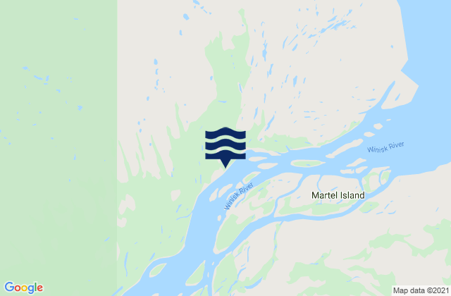 Mapa da tábua de marés em Winisk, Canada