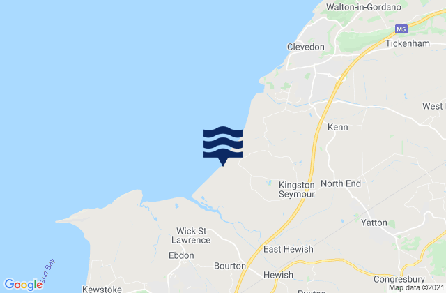 Mapa da tábua de marés em Winscombe, United Kingdom