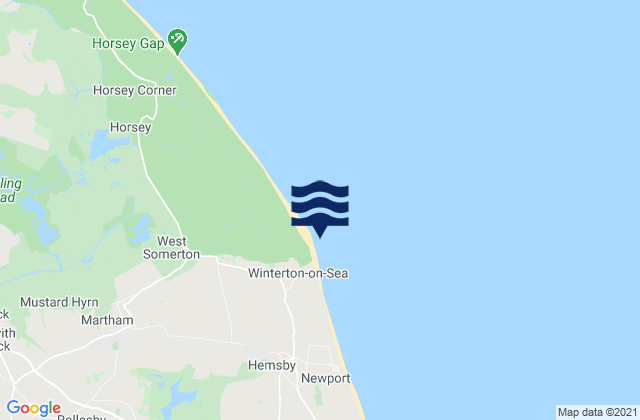 Mapa da tábua de marés em Winterton-on-Sea Beach, United Kingdom