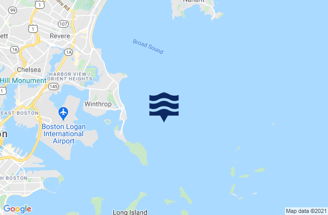 Mapa da tábua de marés em Winthrop Head 1.1 n.mi. east of, United States