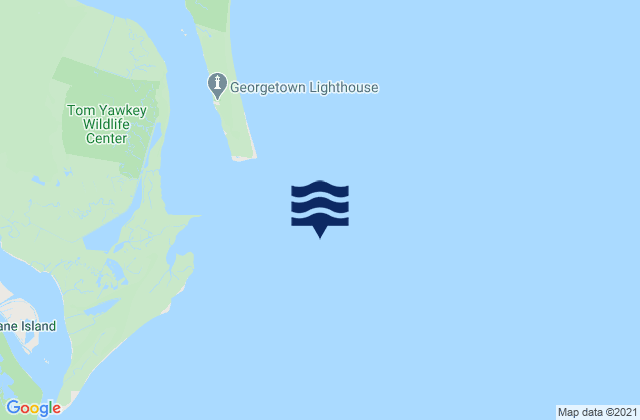 Mapa da tábua de marés em Winyah Bay Entrance (south Jetty), United States