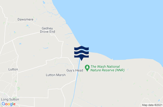 Mapa da tábua de marés em Wisbech Cut, United Kingdom