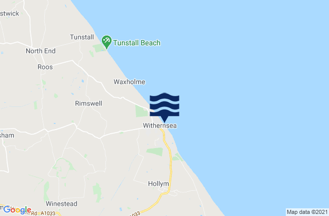 Mapa da tábua de marés em Withernsea Beach, United Kingdom