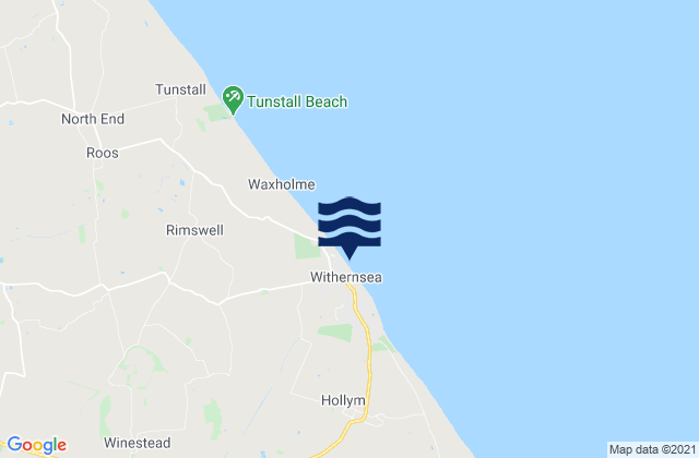 Mapa da tábua de marés em Withernsea, United Kingdom