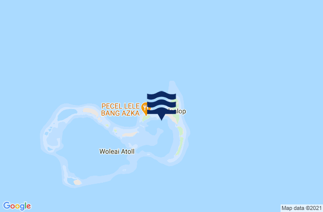 Mapa da tábua de marés em Woleai Islands, Micronesia