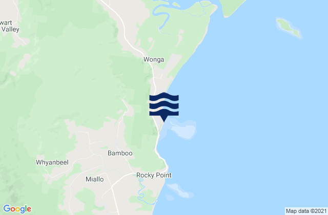 Mapa da tábua de marés em Wonga Beach, Australia