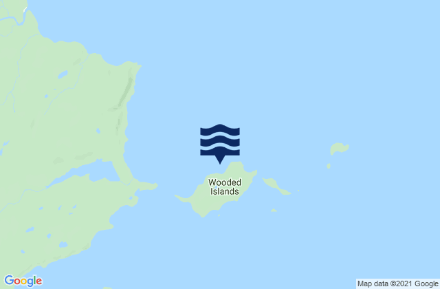 Mapa da tábua de marés em Wooded Island, United States