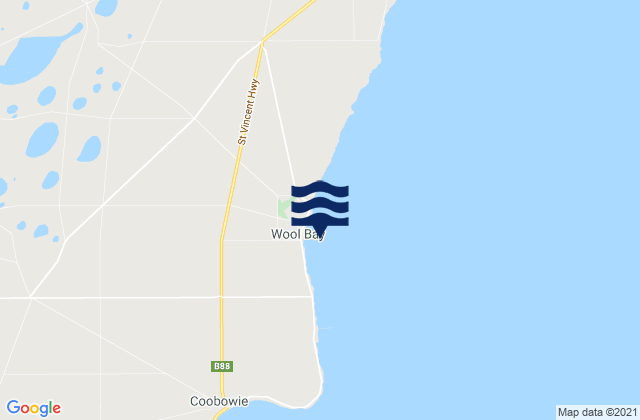 Mapa da tábua de marés em Wool Bay, Australia