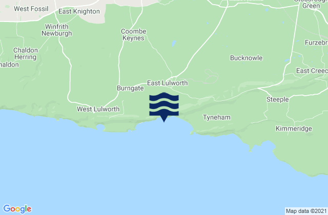 Mapa da tábua de marés em Worbarrow Bay Beach, United Kingdom