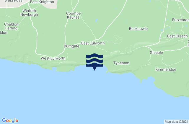 Mapa da tábua de marés em Worbarrow Bay, United Kingdom