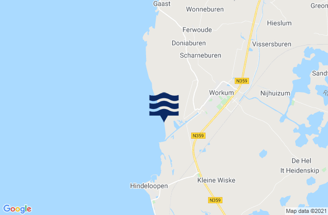 Mapa da tábua de marés em Workum, Netherlands