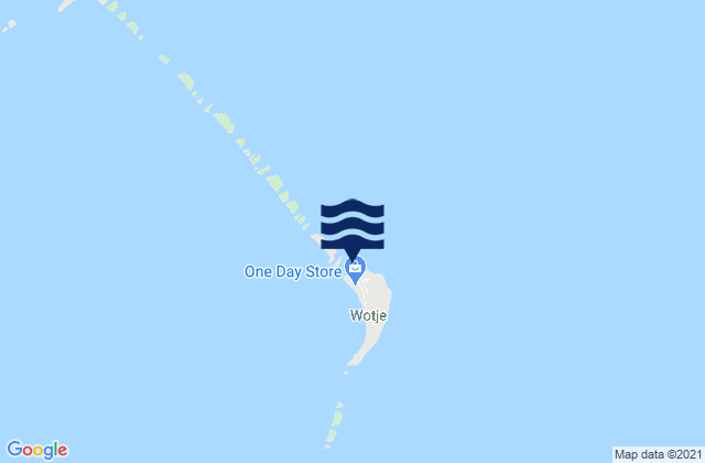 Mapa da tábua de marés em Wotje Atoll, Kiribati