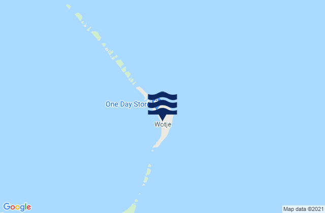 Mapa da tábua de marés em Wotje, Marshall Islands