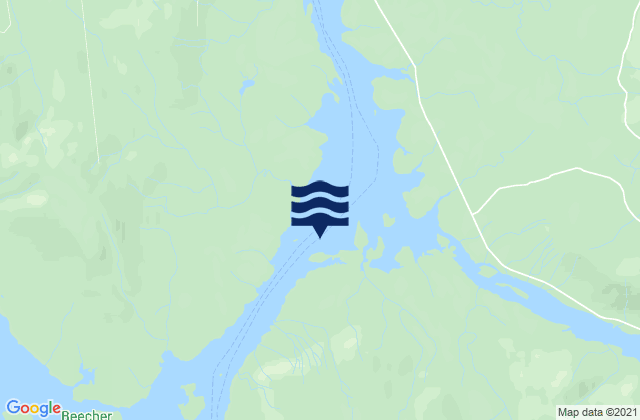 Mapa da tábua de marés em Wrangell Narrows, United States